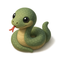 3D snake icon in airbnb style