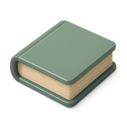 3D book icon with leather material