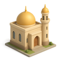 3D mosque building icon