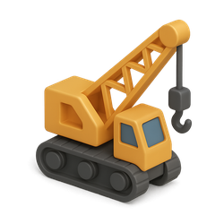 3D construction crane icon