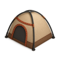 3D camping tent icon