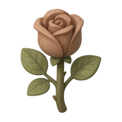 3D rose icon with organic textures